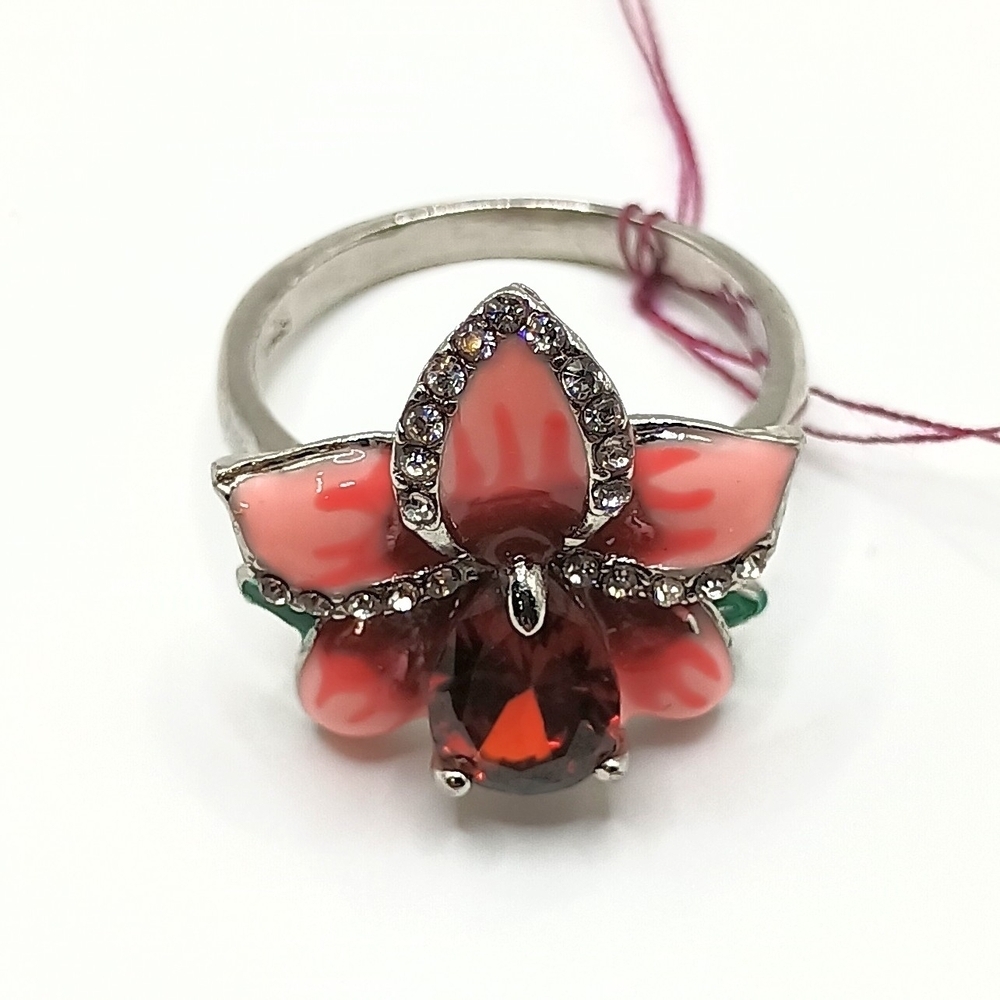 Pink and Red Floral Ring Size 10